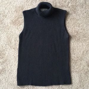 Vintage Ribbed Sleeveless Turtleneck